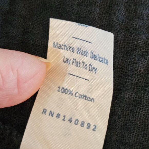 Marine Layer Valencia Black Gauze Wrap Dress Size Medium Midi Flowy Bohemian - Picture 11 of 13